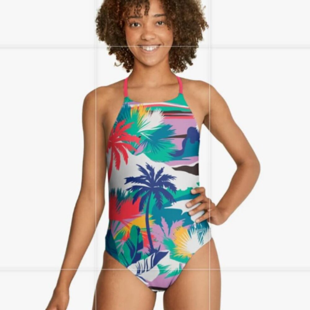 Speedo Tropical Print One Piece Swimsuit - Multicolor